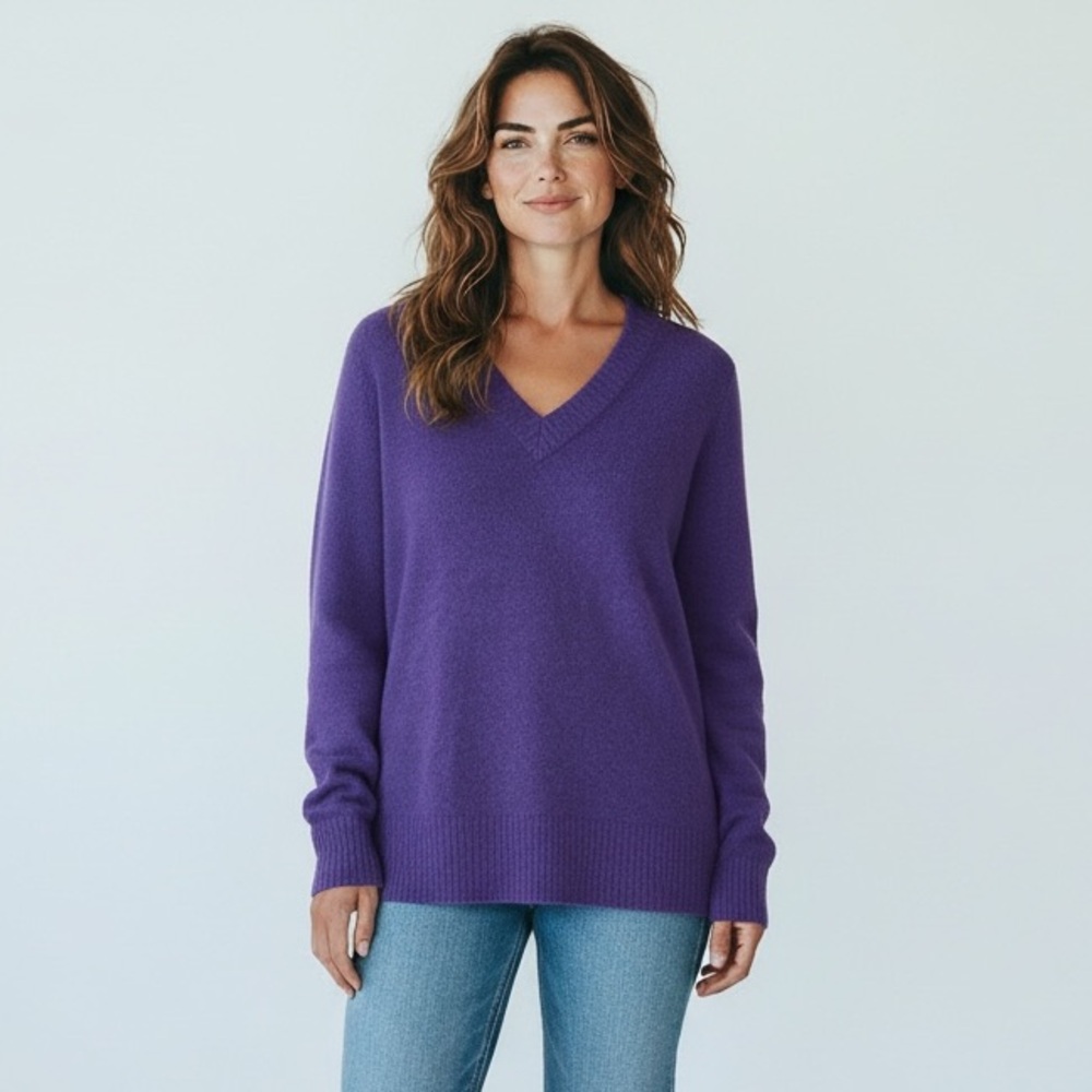 Athleta Westwood Vneck Merino Wool Blend‎ Oversized Sweater